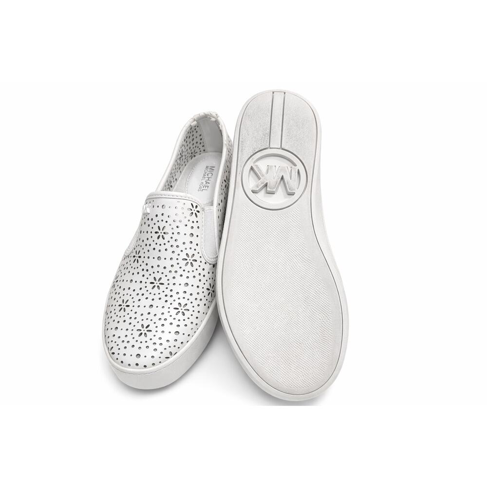 MICHAEL Michael Kors Kane Perforated Slip-On White Leather Clean Sneakers Sz 7 W - Picture 5 of 6